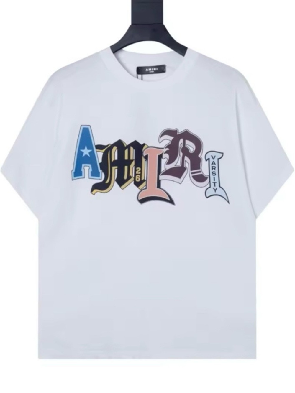 AMIRI Men White Graphic Varsity Logo T-Shirt